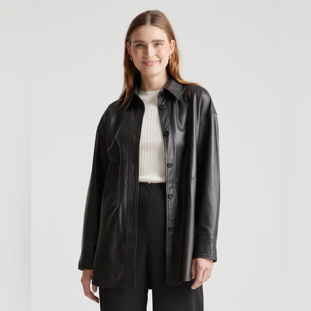 Quince Black Leather Jacket